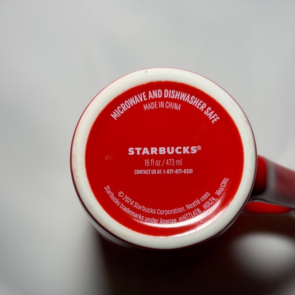 Starbucks Red Mug with Pink Interior - Picture 2 of 3